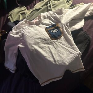 Diesel White and Blue Long Sleeve Tee